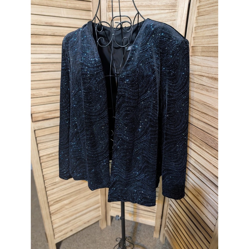 Onyx Nite Dressbarn Jacket sparkly blue Vintage